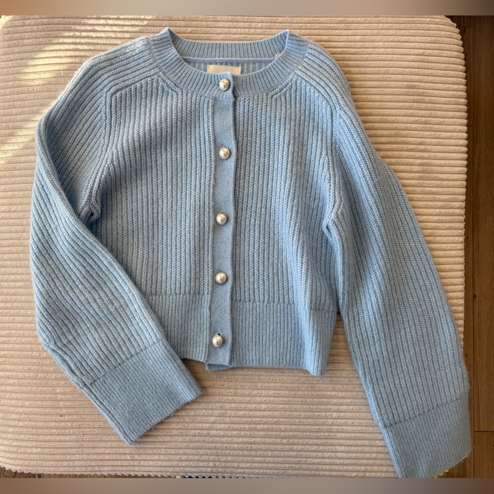 Abercrombie & Fitch Light Blue Ribbed Cardigan